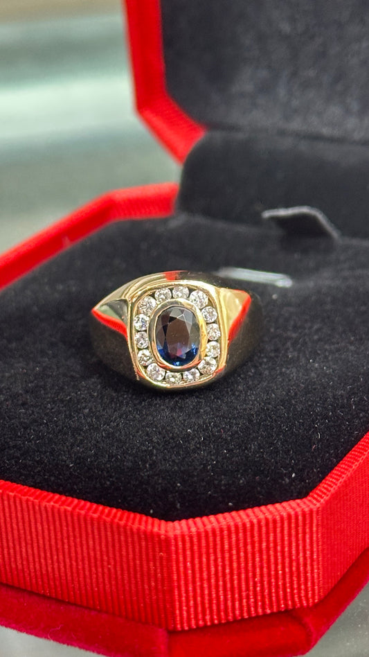 Anillo caballero zafiro