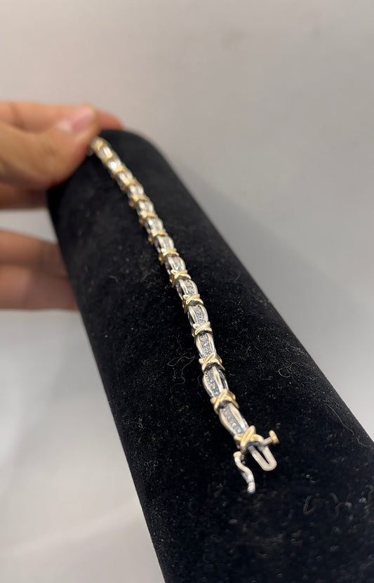 Pulsera diamantes oro 10kts