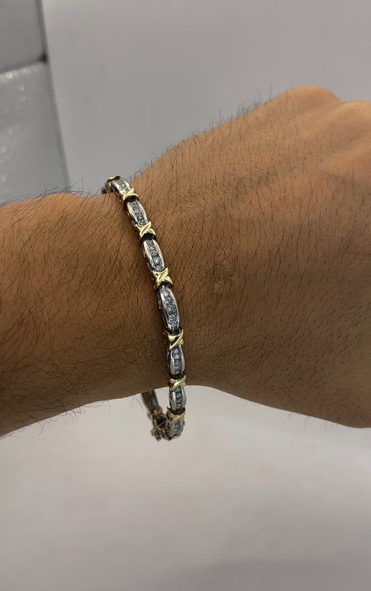 Pulsera diamantes oro 10kts