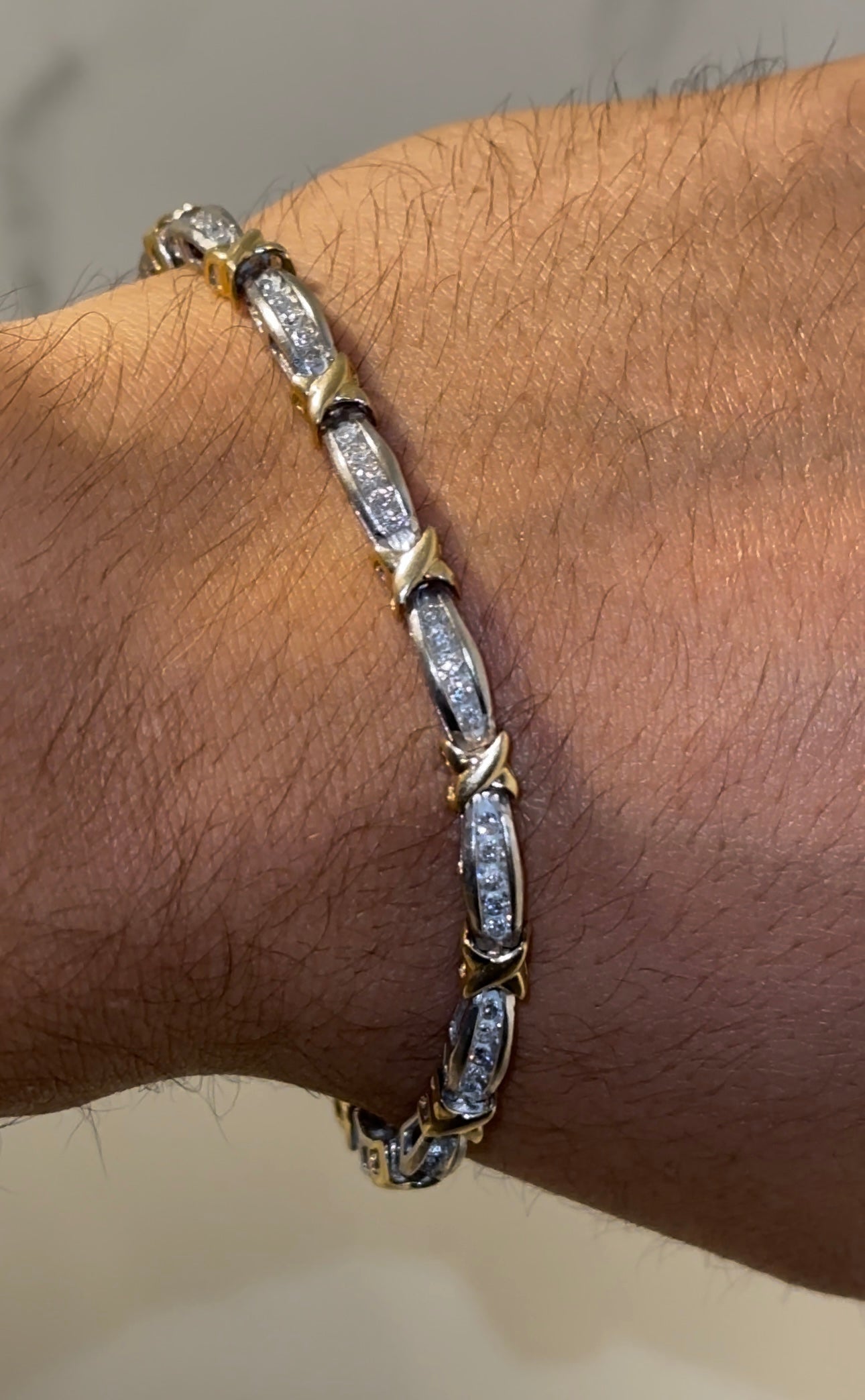 Pulsera diamantes oro 10kts