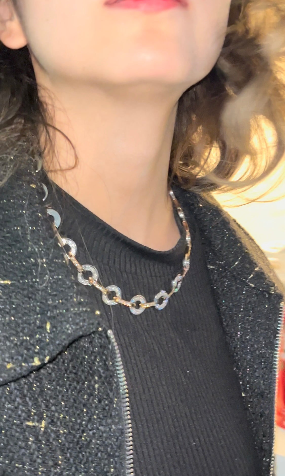 Cadena diamantes conjunto aretes