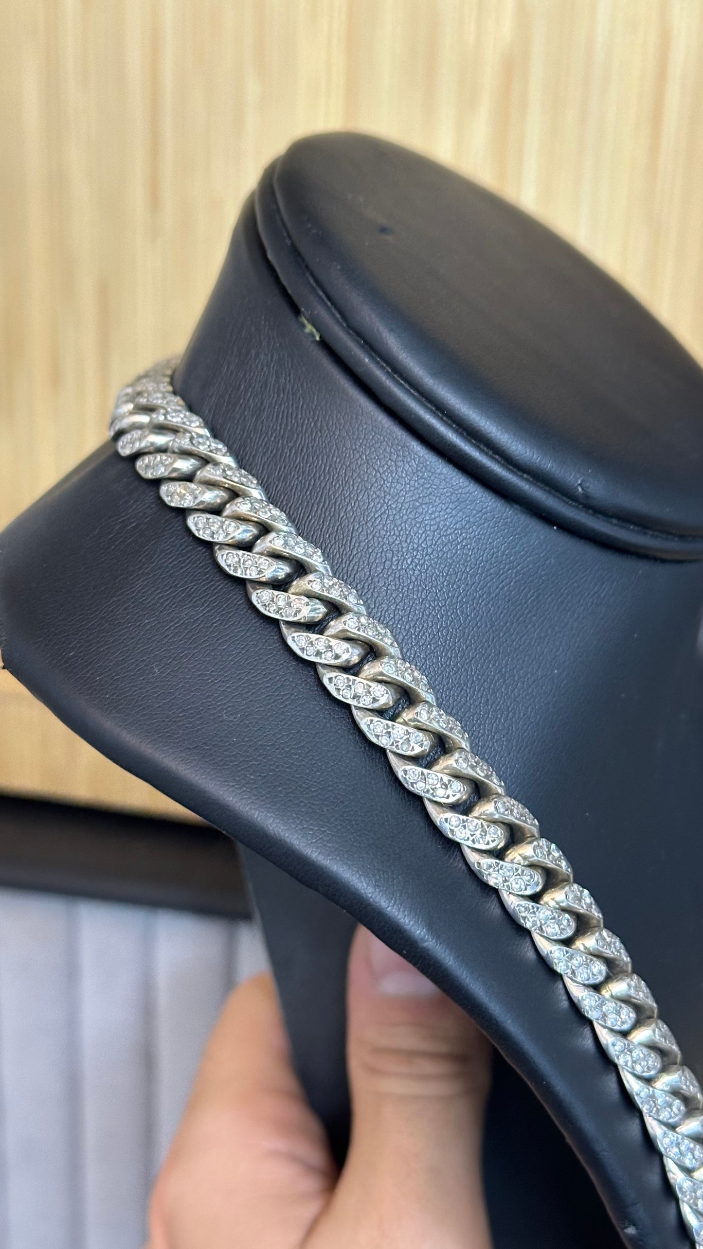 Cadena cubana diamantes 191 gr 14kts