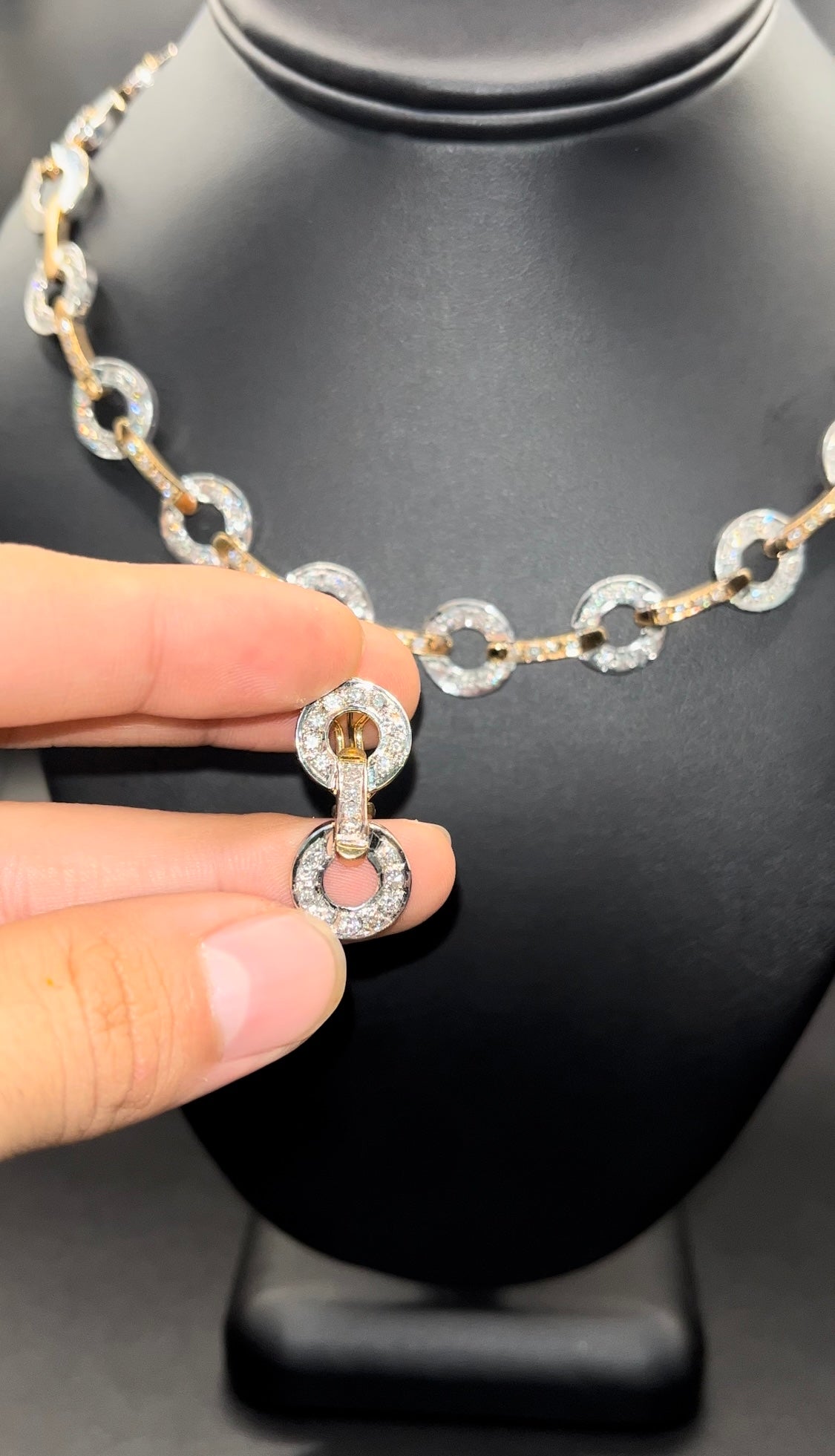 Cadena diamantes conjunto aretes