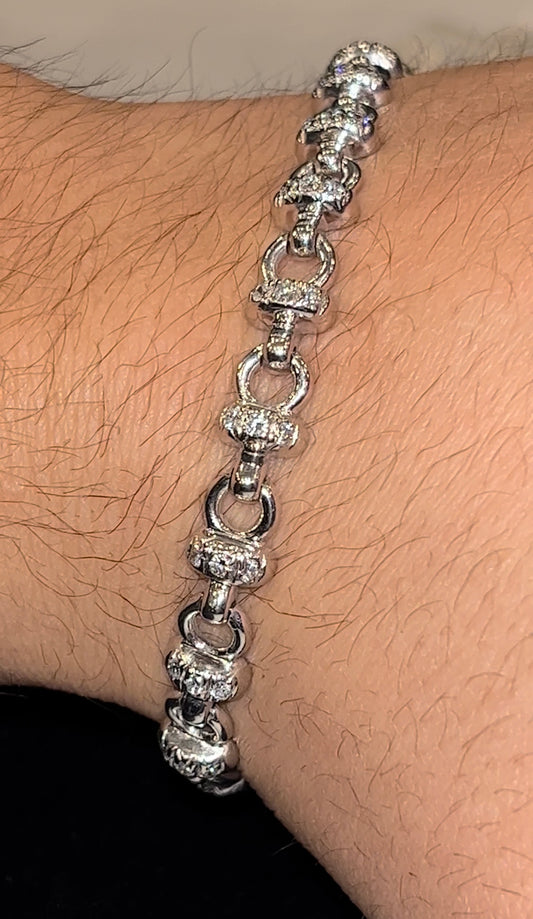 Pulsera diamantes oro blanco 18kts