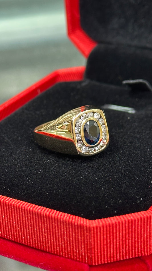 Anillo caballero zafiro