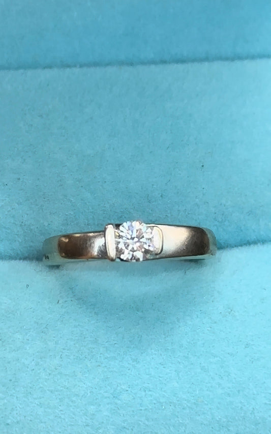 Anillo solitario diamante natural
