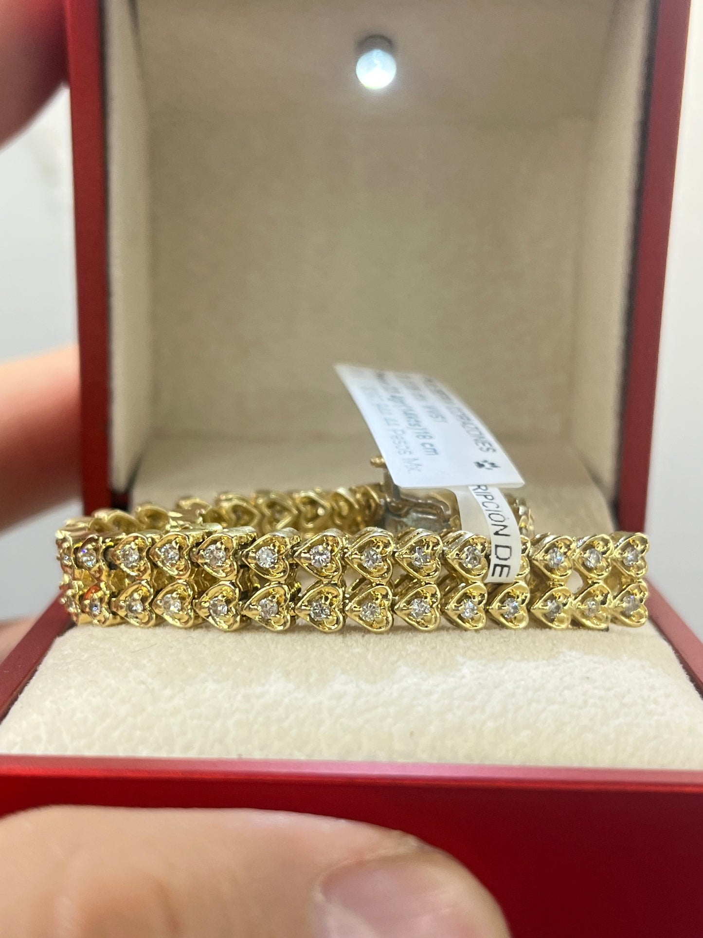 Pulsera corazones oro 14kts
