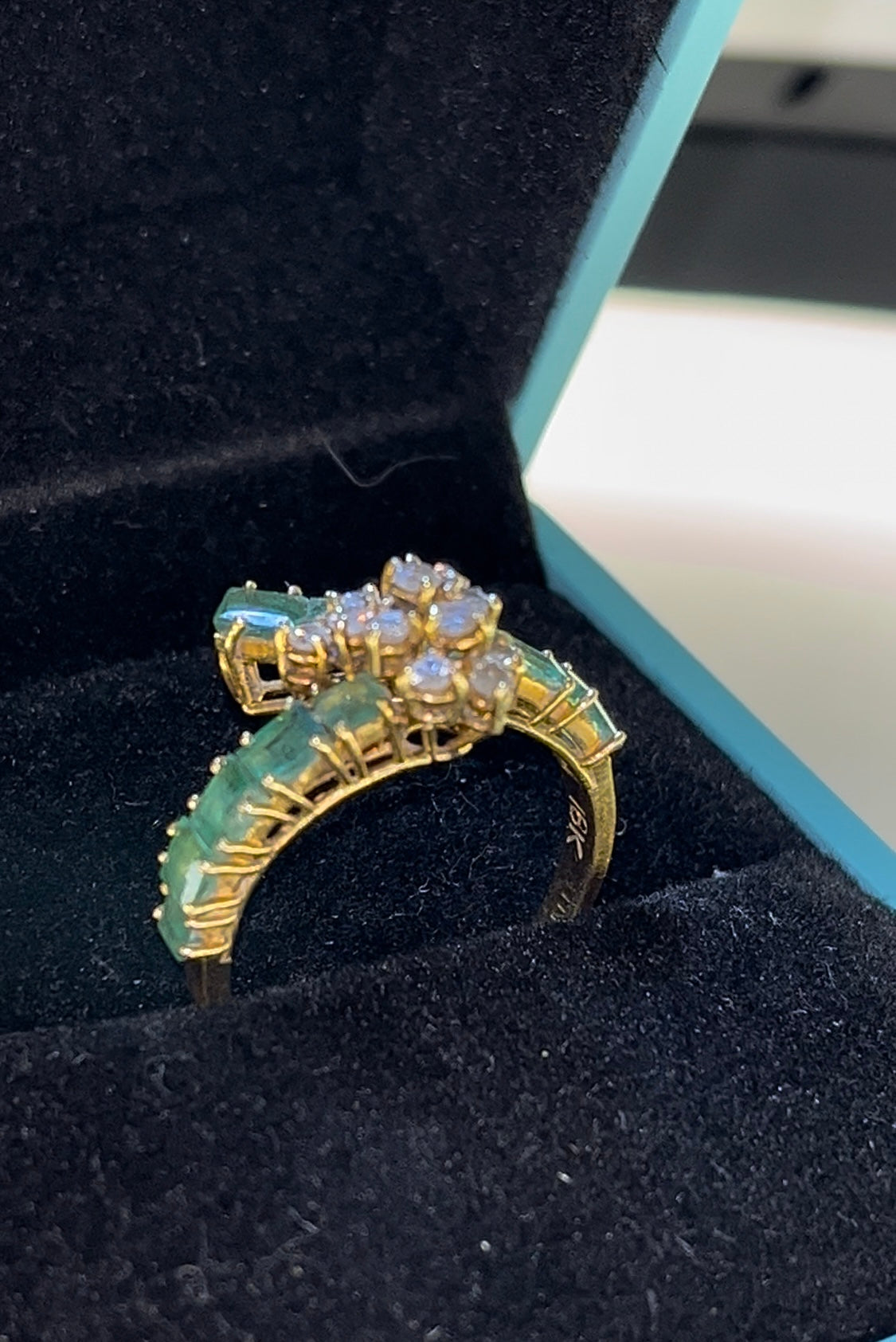 anillo dama esmeraldas