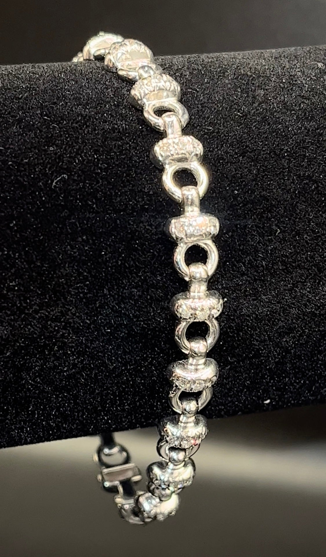 Pulsera diamantes oro blanco 18kts