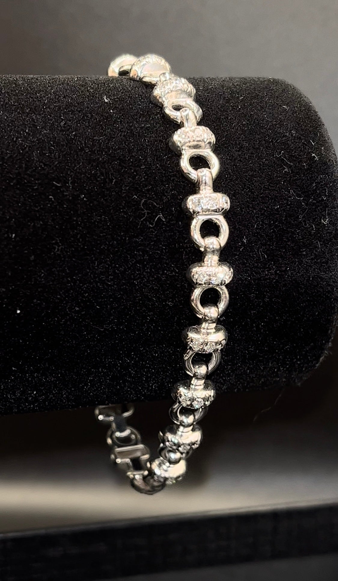 Pulsera diamantes oro blanco 18kts