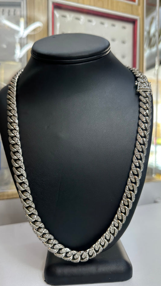 Cadena cubana diamantes 191 gr 14kts