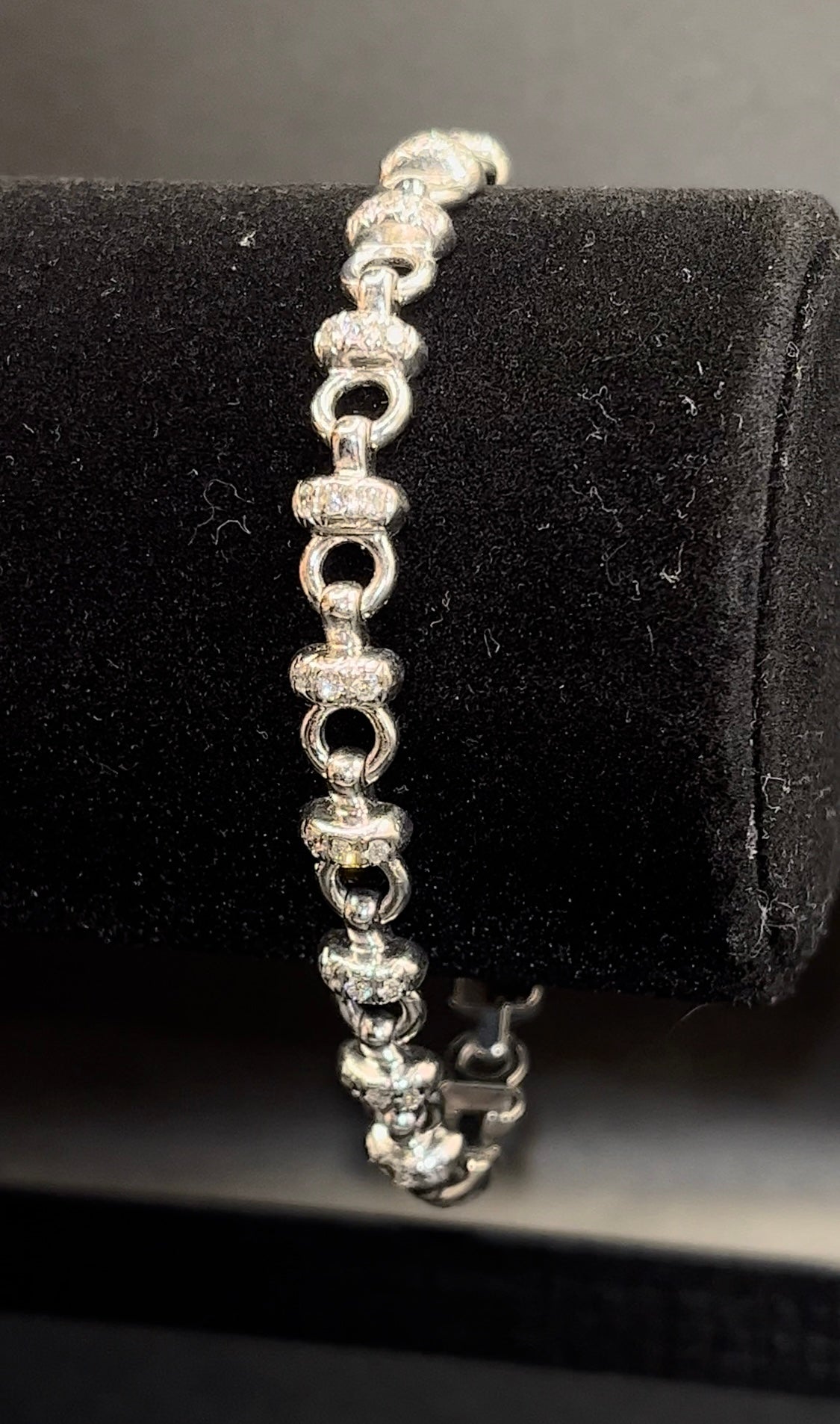 Pulsera diamantes oro blanco 18kts