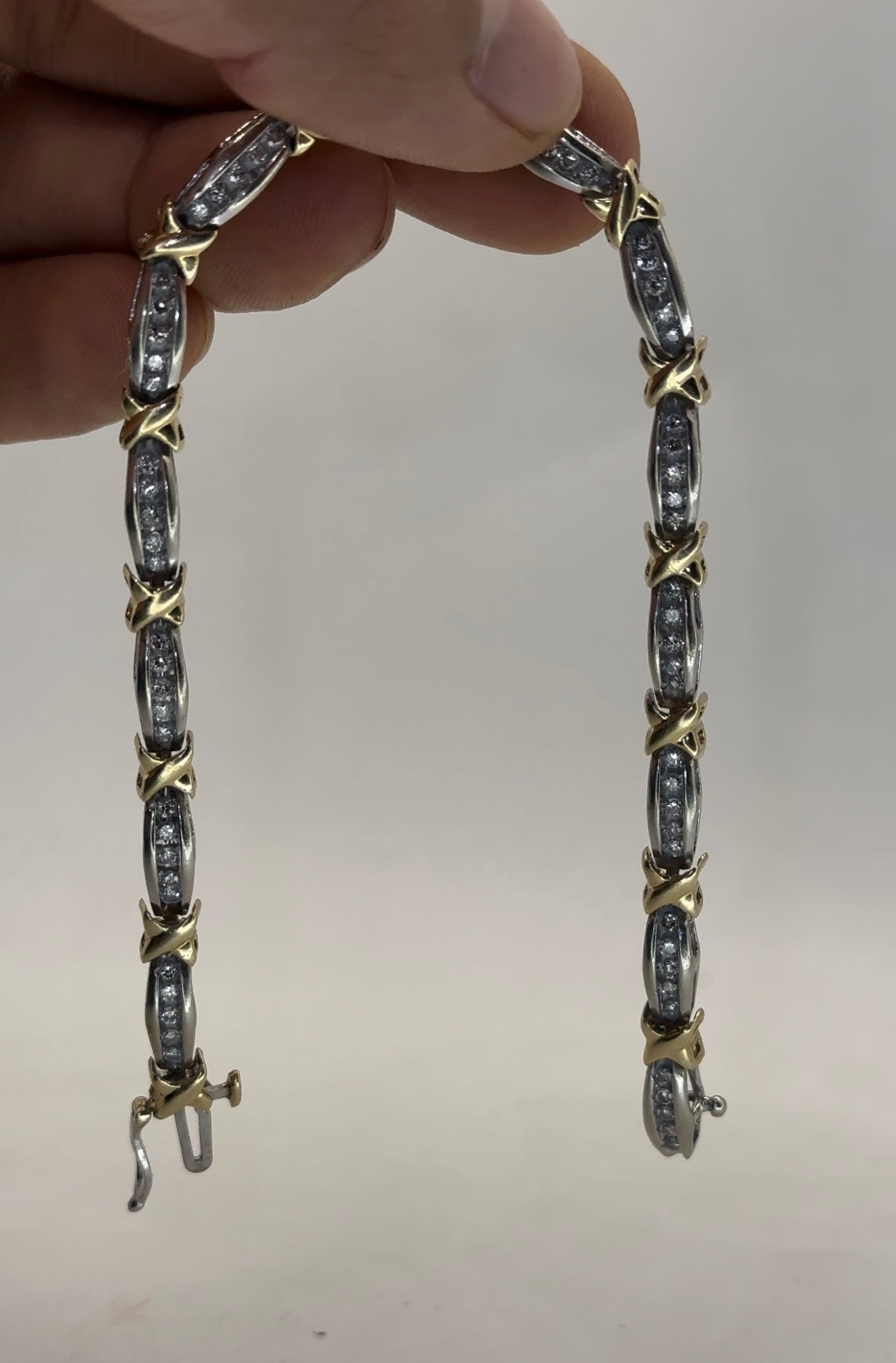 Pulsera diamantes oro 10kts