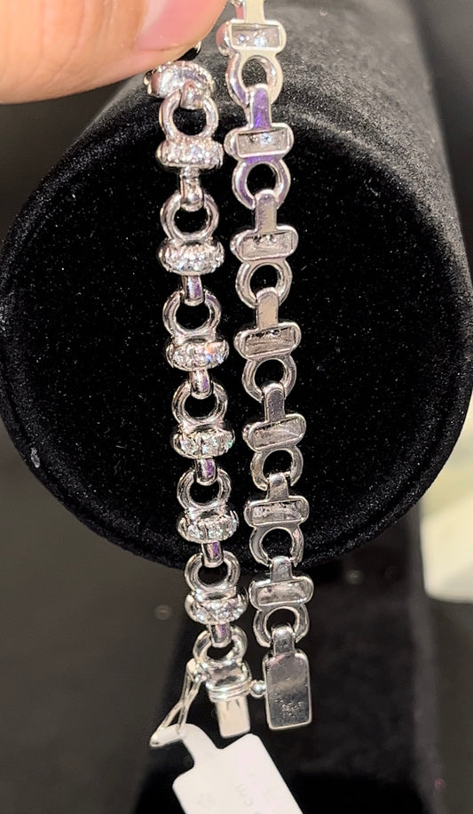 Pulsera diamantes oro blanco 18kts