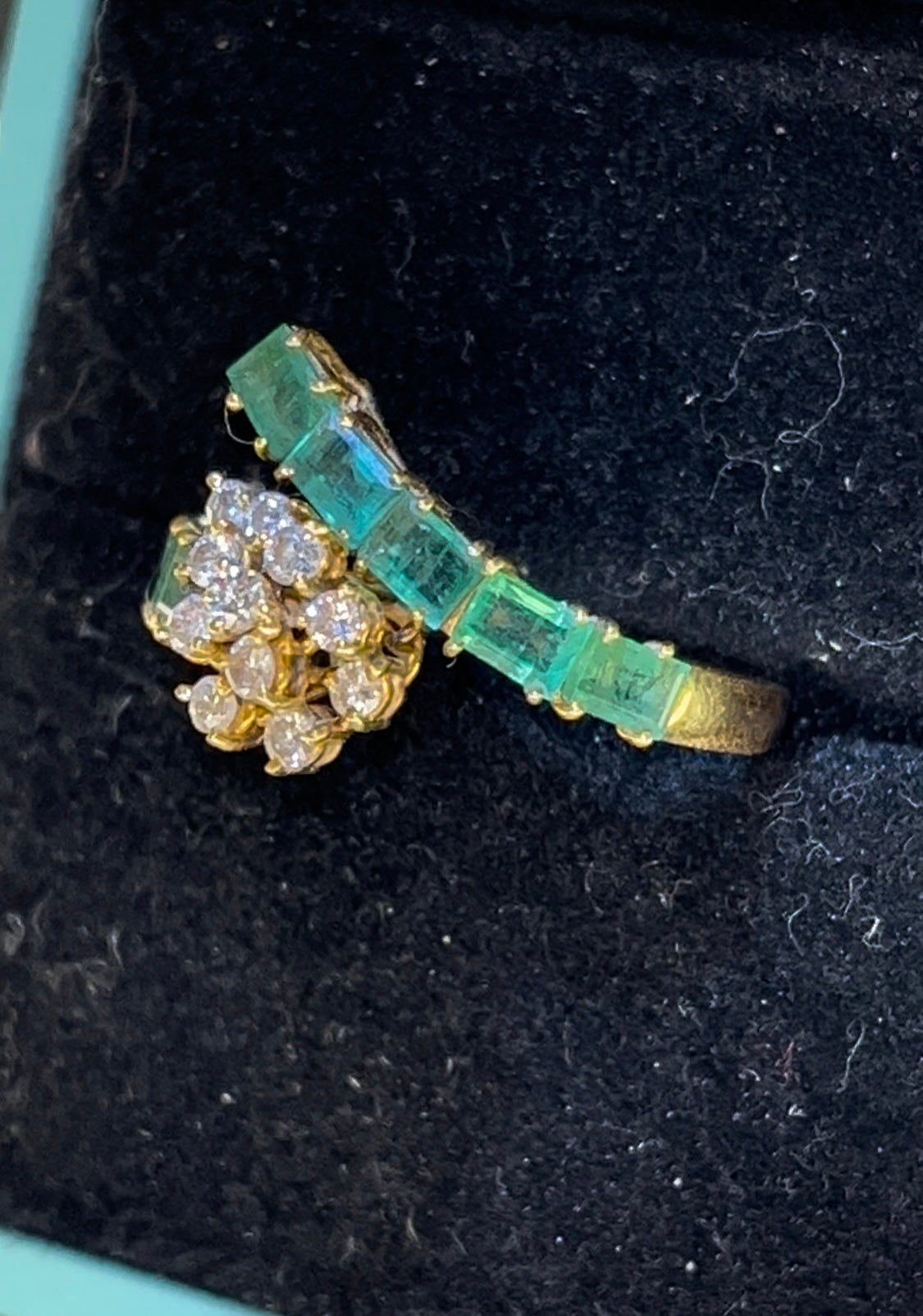 anillo dama esmeraldas