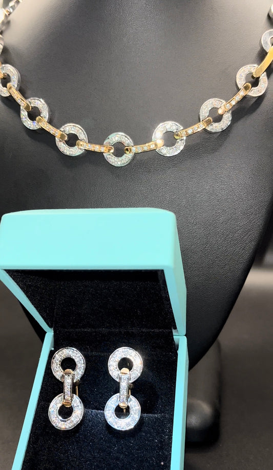 Cadena diamantes conjunto aretes