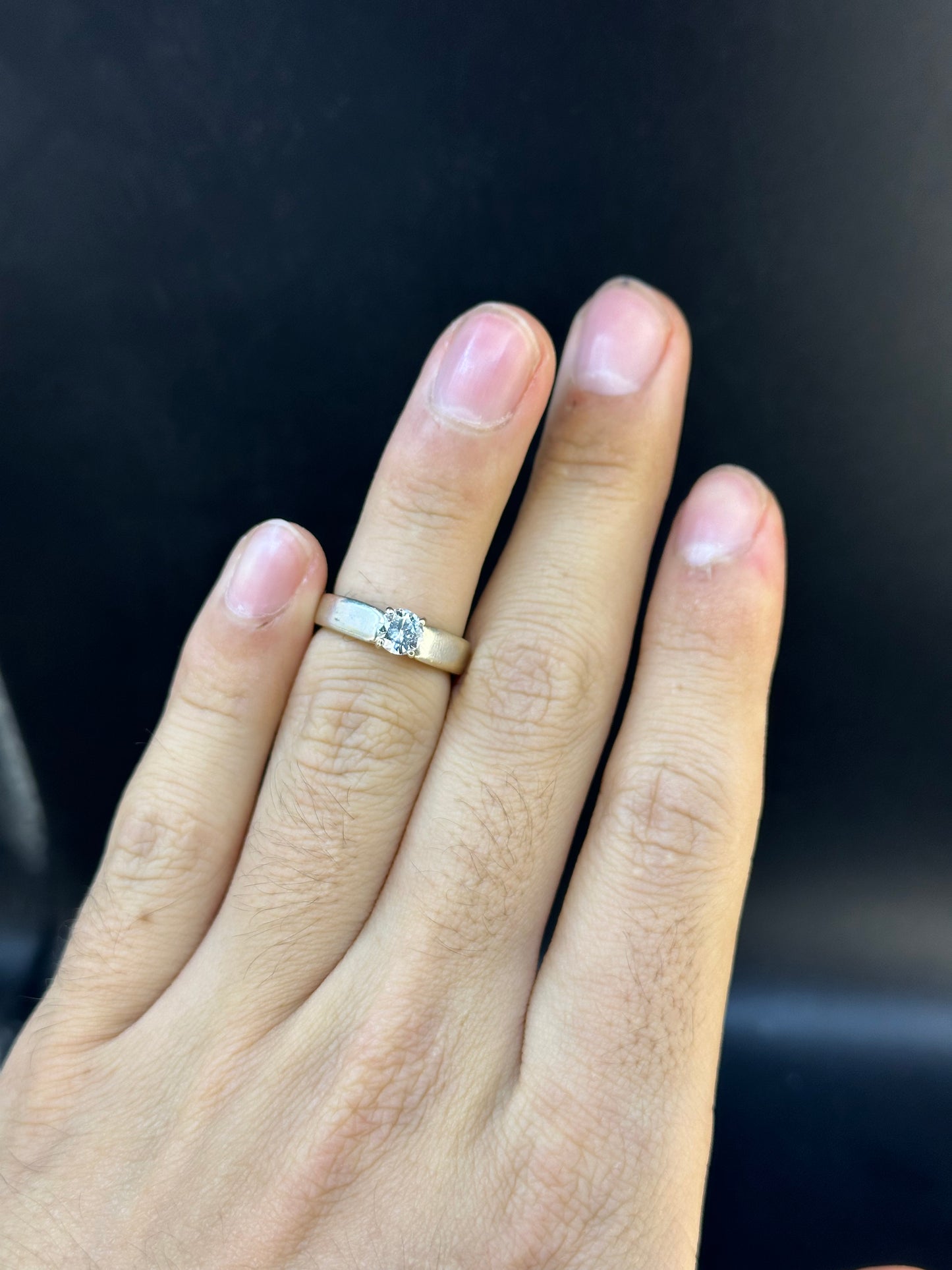 Anillo diamante central .44 cts