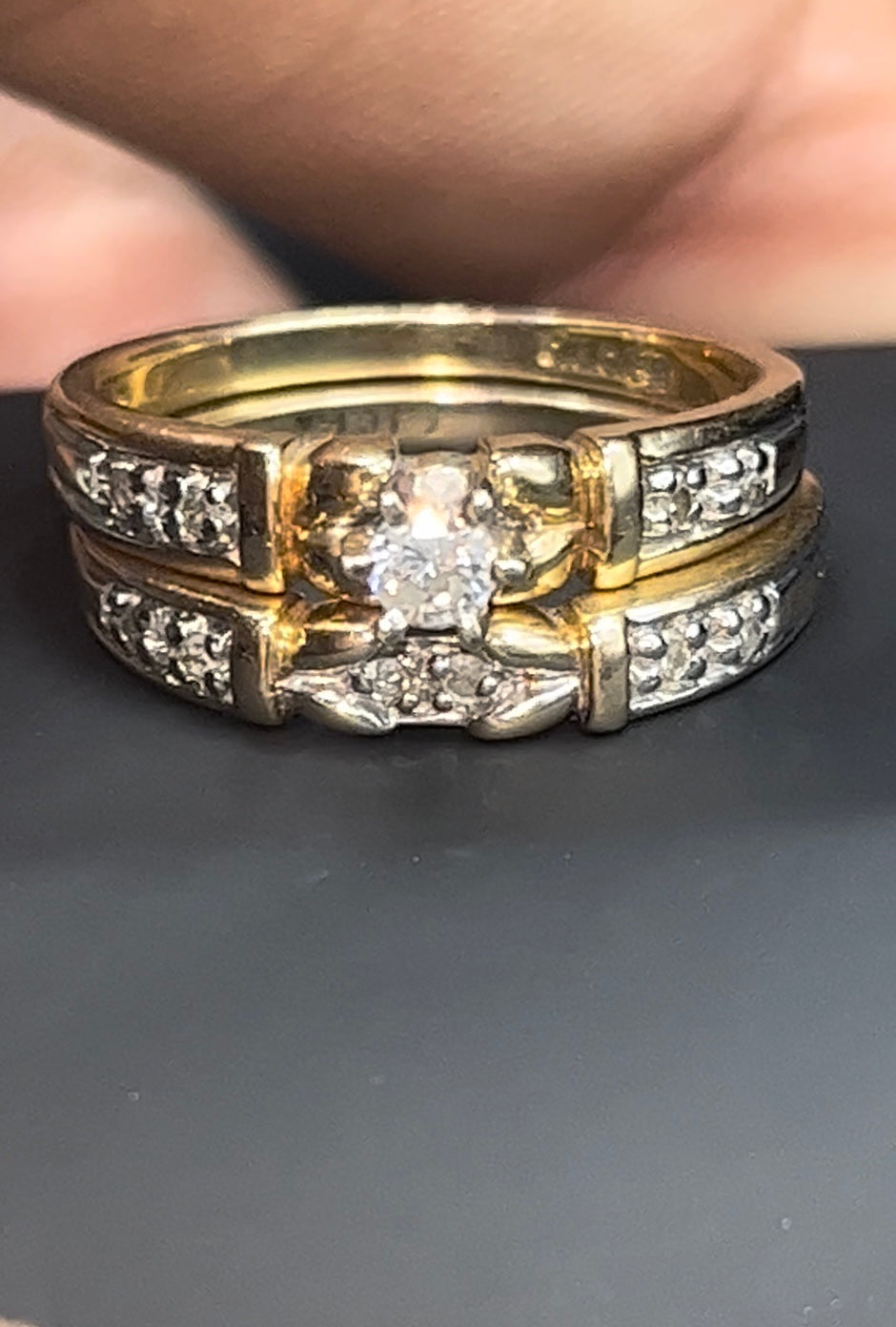 Anillo solitario doble