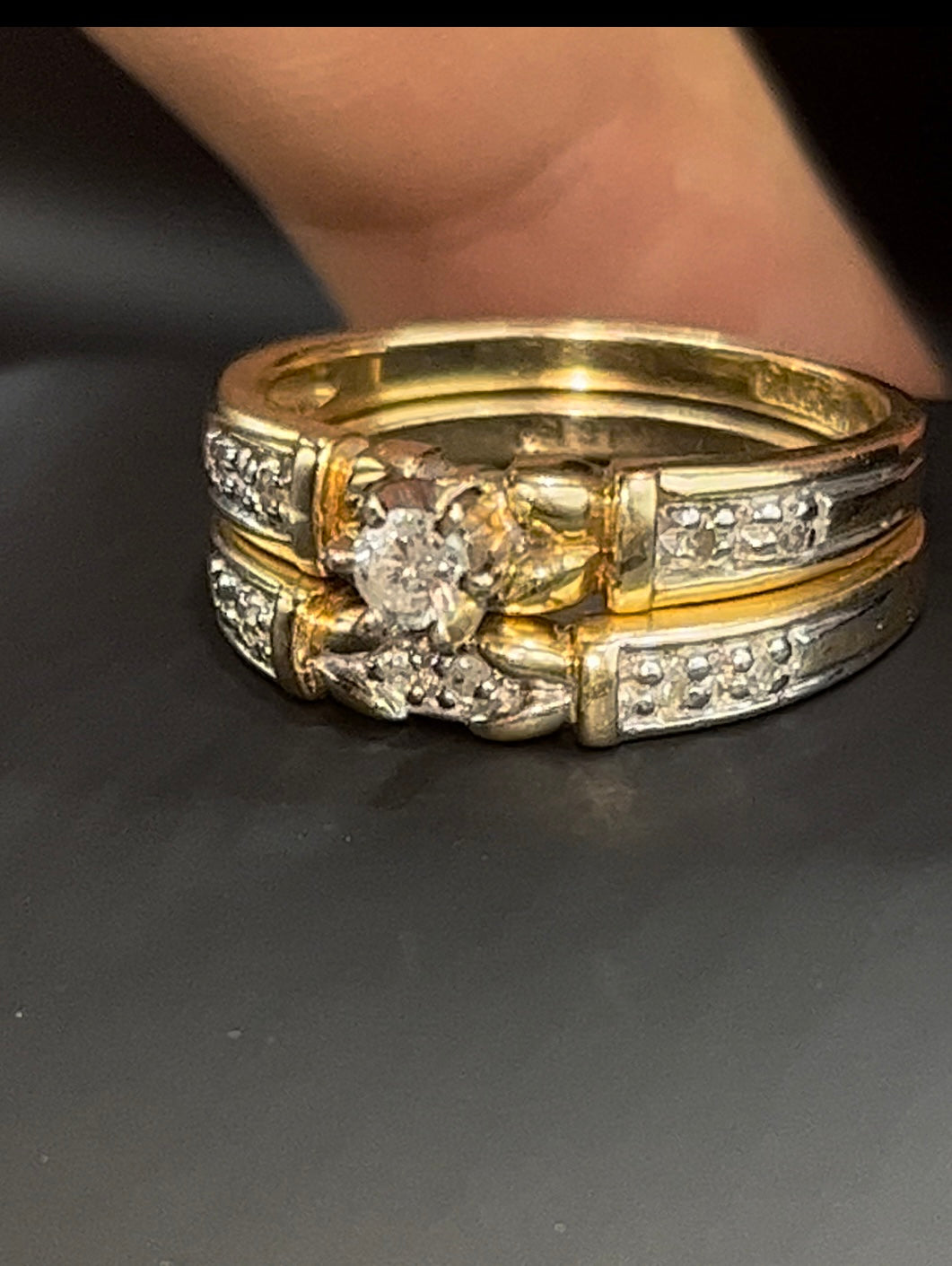 Anillo solitario doble