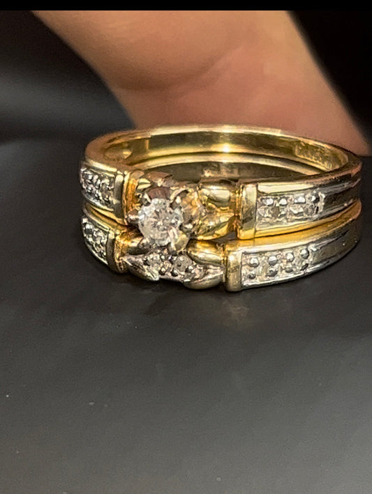 Anillo solitario doble