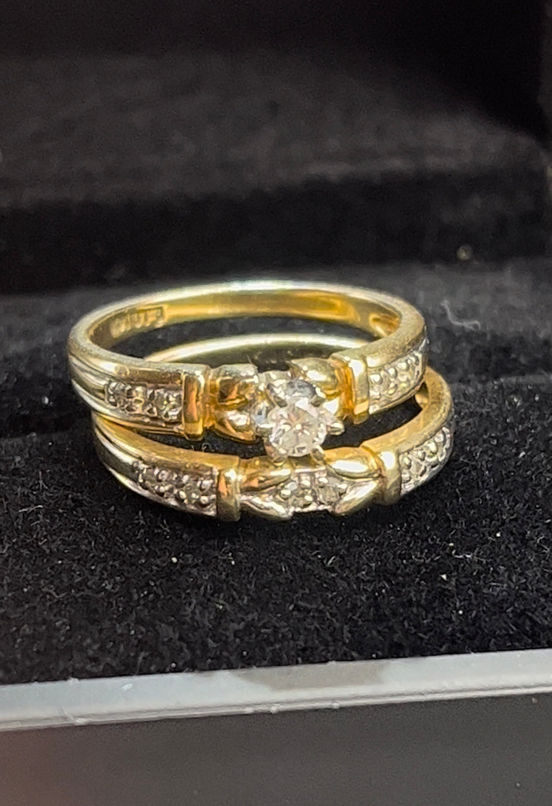 Anillo solitario doble