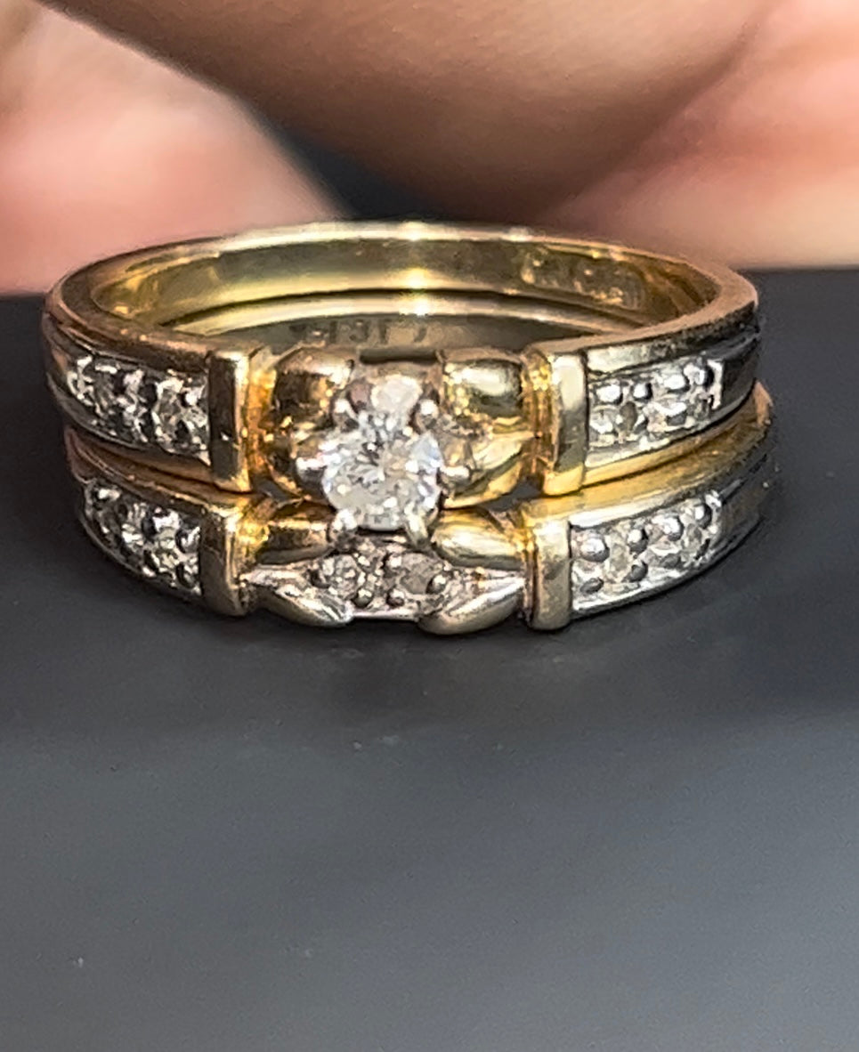 Anillo solitario doble