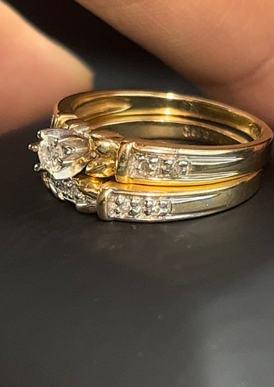 Anillo solitario doble