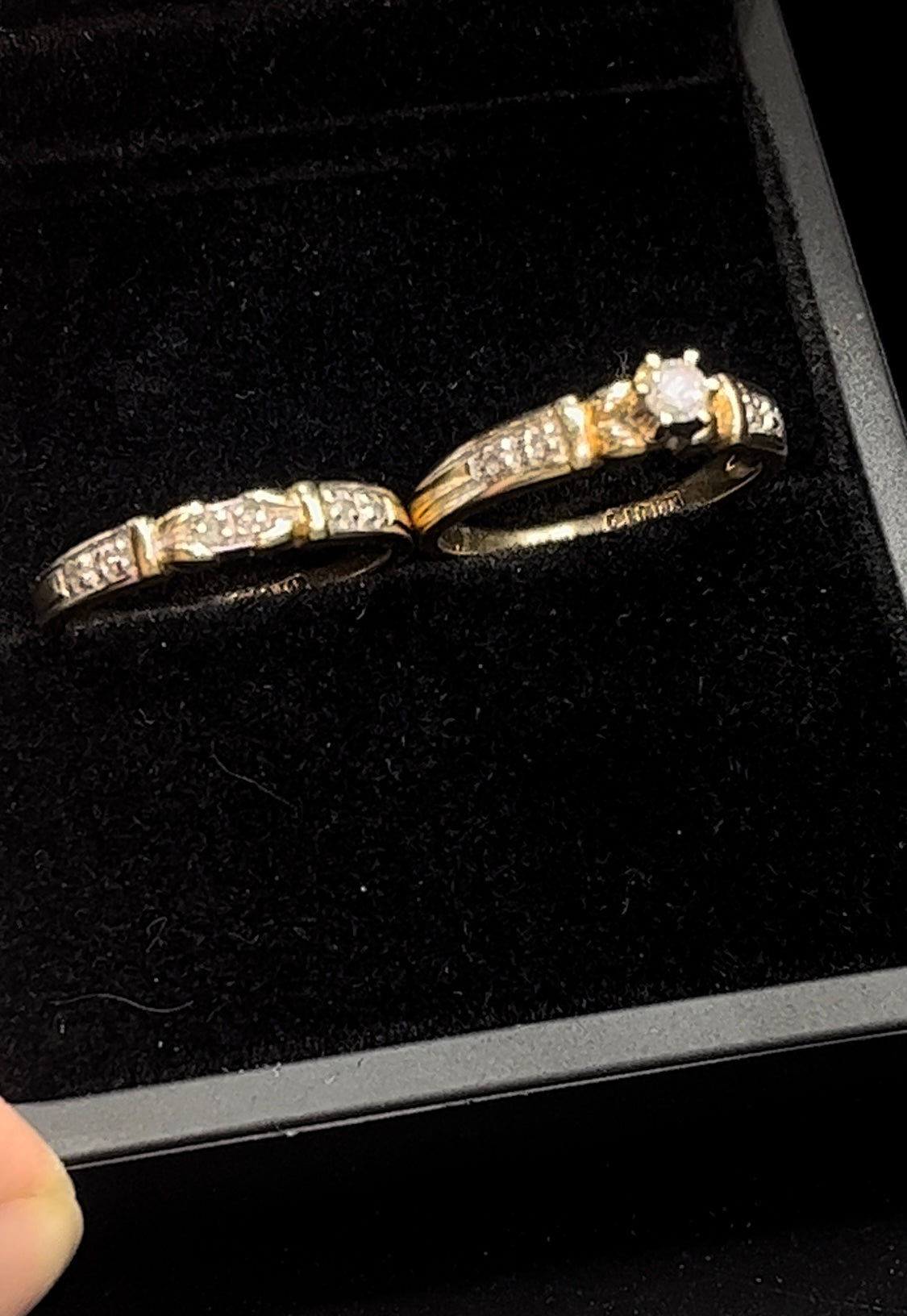 Anillo solitario doble