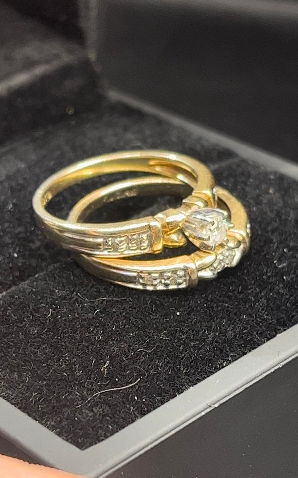 Anillo solitario doble