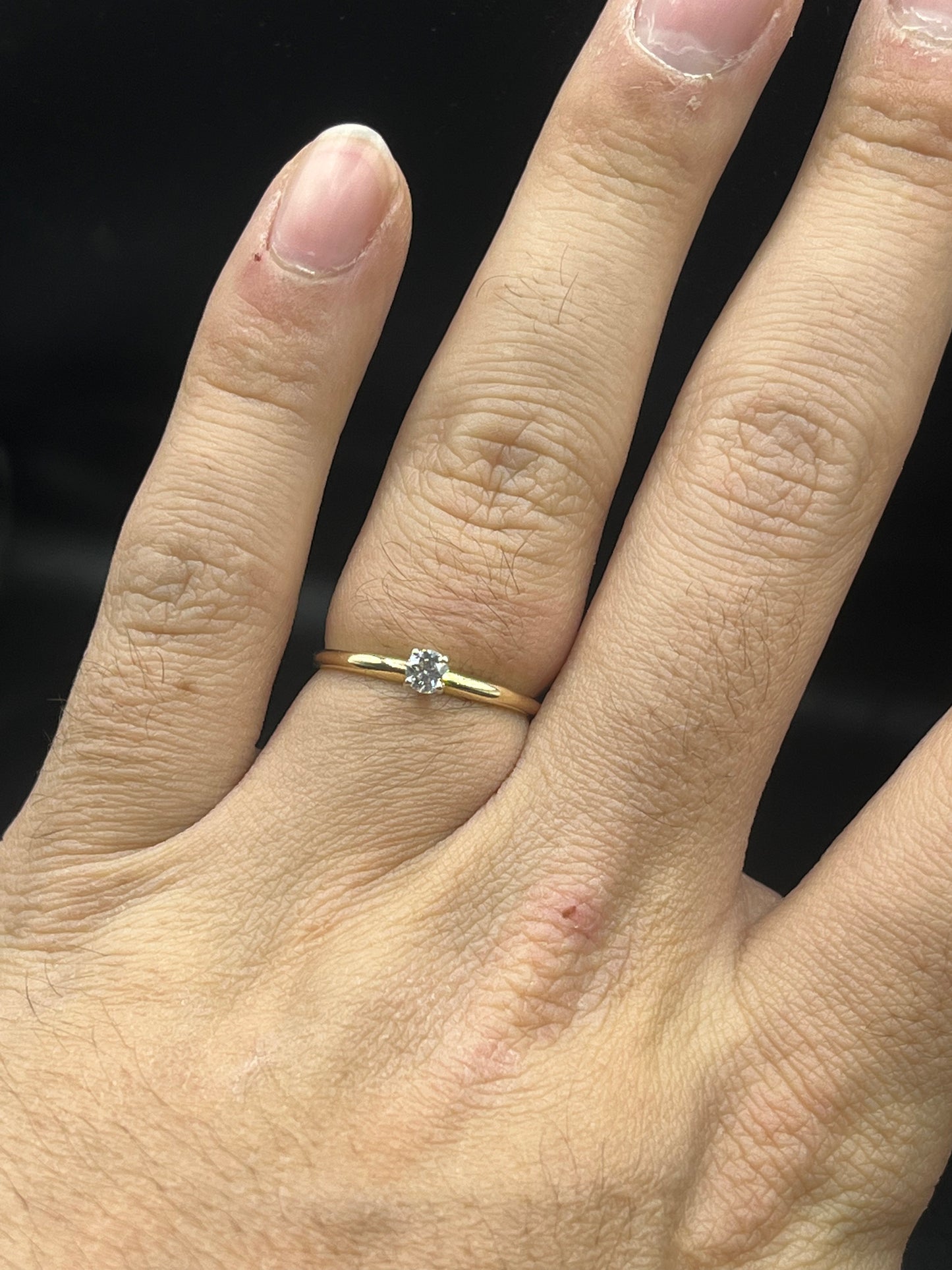 Anillo solitario oro 14kts