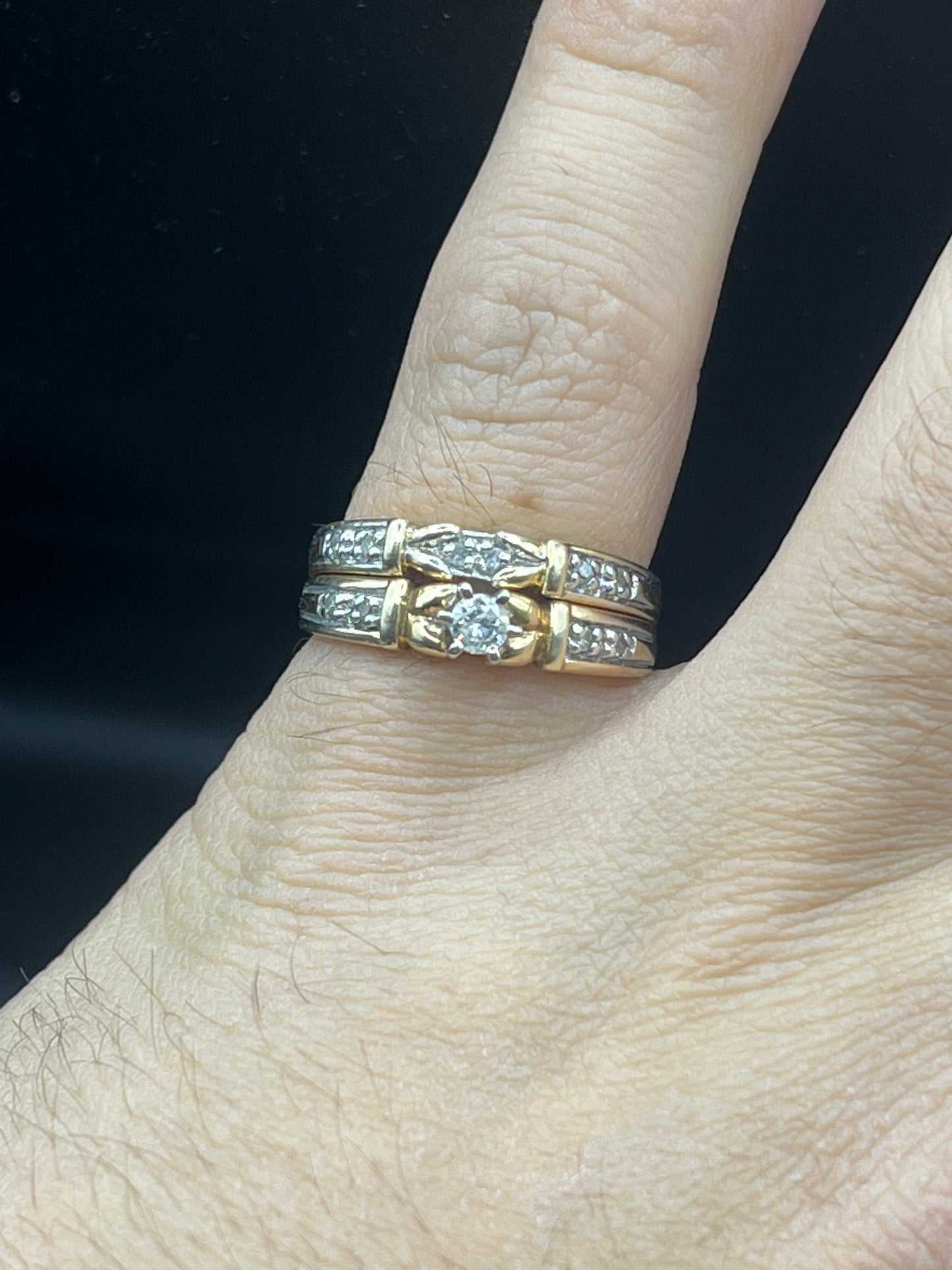 Anillo solitario doble